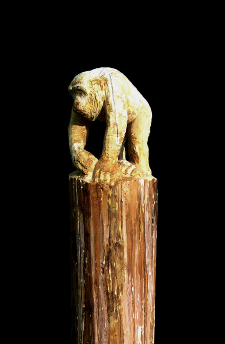 Schimpanse, 2007, Pappelholz, Höhe Steele ges.1,40m
