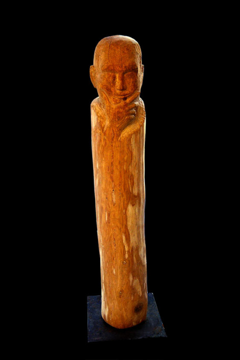 Denker, 2009, Eichenholz/Acrylfarbe, Höhe Steele ges. ca. 1,50 m